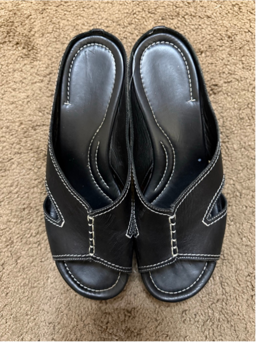 Women's Donald J Pliner Salina Black & White Leather Stitch Sandals 10